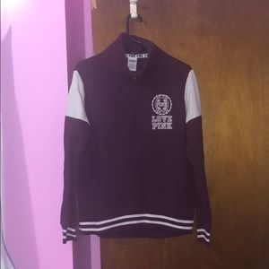 Pink Victoria Secret Half Zip Sweater Extra Small